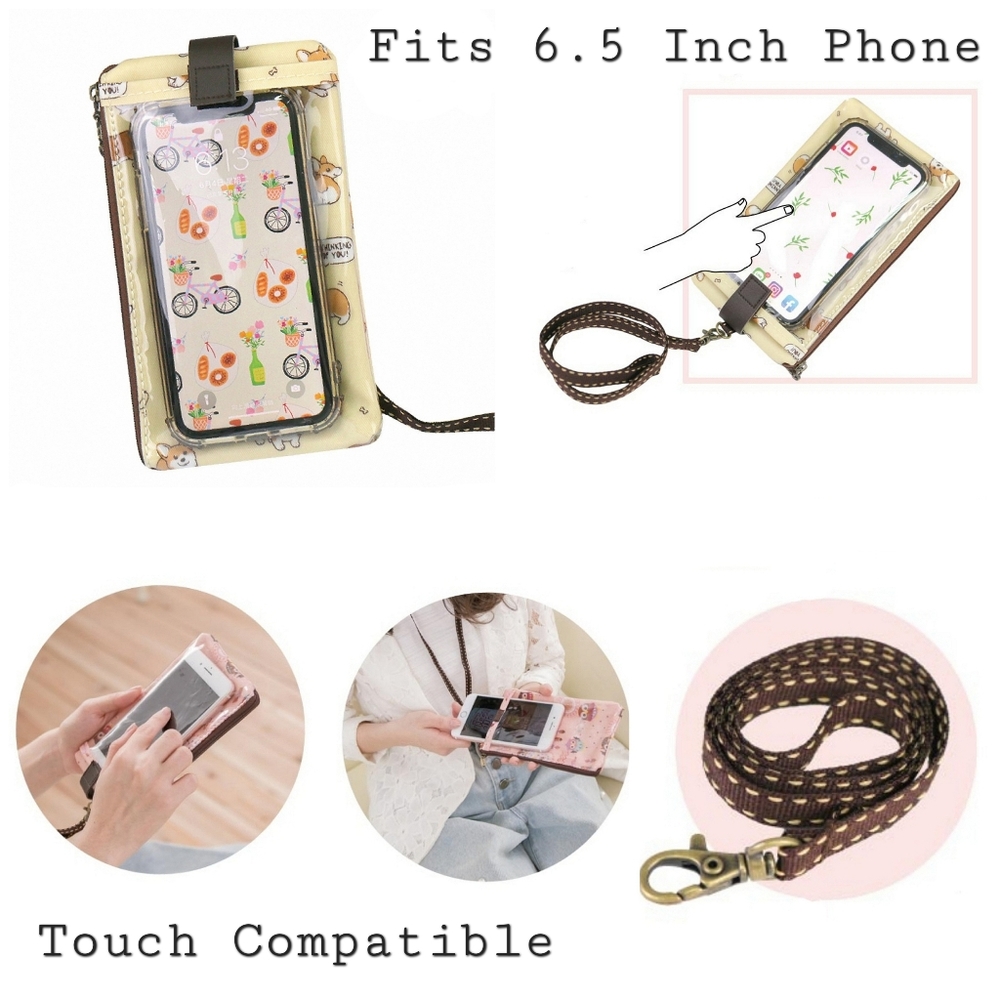 Waterproof Rice Ball Phone Case Pouch W/ Neck Strap - Picture 5 of 11